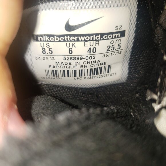 Nike Womens 8.5 White Black Suede Dunk Sky Hi Hidden Wedge Shoes 528899-002 - Picture 8 of 8